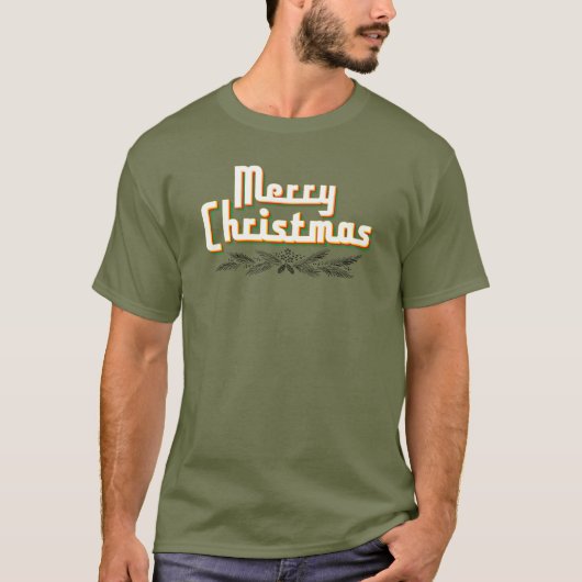 レトロな80年代のクリスマス Tシャツ (正面)