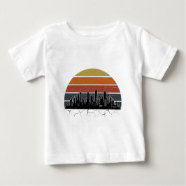 レトロな80年代のシティスカイライン・サンセット・ヴィンテージシティスケープT- ベビーTシャツ