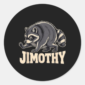 レトロな80年代のジモシー・アライグマデザイン ラウンドシール