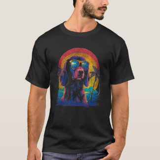 レトロな80年代スタイルのゴールデンレトリバー Tシャツ