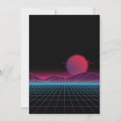 レトロな80年代ニューウェーブの卒業写真発表 招待状 (裏面)