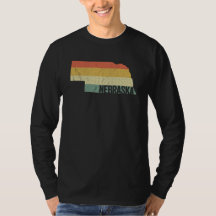 レトロな80年代風のディストressedヴィンテージサンセットネブラスカTシャツ
