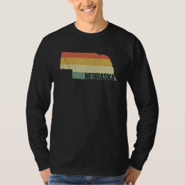 レトロな80年代風のディストressedヴィンテージサンセットネブラスカTシャツ Tシャツ