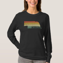 レトロな80年代風のディストressedヴィンテージサンセットネブラスカTシャツ