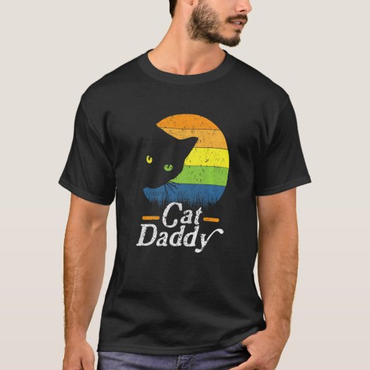 レトロな80年代風の猫デザイン Tシャツ (正面)