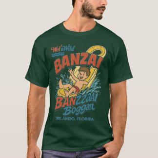 レトロな80年代風ウォーターパーク バンザイ オーランド フロリダ Tシャツ