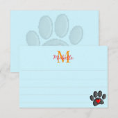 レトロな80年代風ビデオゲーム 8ビットピクセルアートの犬の足跡 ノートカード (正面/裏面)