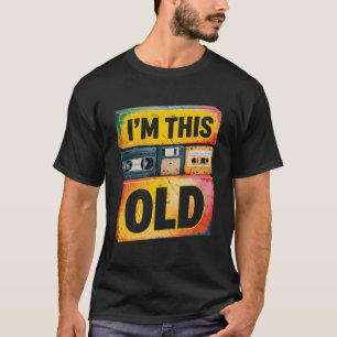 レトロな80年代 90年代 VHSビデオカセット フロッピーディスク Tシャツ