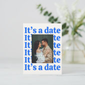 レトロな90年代の写真を使った結婚式のSave The Dateのお知らせ 案内ポストカード (スタンド正面)