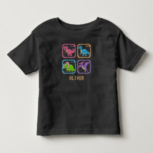 レトロな90年代アーケード恐竜キャラクター選択画面 トドラーTシャツ