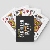 レトロな90年代カラフルな蝶ネクタイ独身パーティー黒 トランプ (裏面)