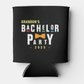 レトロな90年代カラフルな蝶ネクタイ独身パーティー黒 缶クーラー (正面)