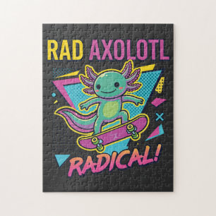 レトロな90年代風のウーパールーパー スケートボード Rad ネオン ジグソーパズル
