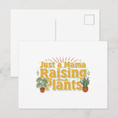 レトロな「ただの植物を育てるママ」SVG ポストカード (正面/裏面)