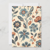 レトロな グルーヴィーな 現代のデイジー フラワーのウェディング 招待状 (裏面)