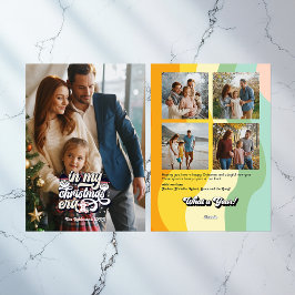 レトロな「一年を振り返る」季節の写真 シーズンカード