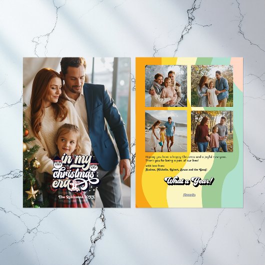 レトロな「一年を振り返る」季節の写真 シーズンカード