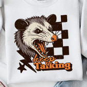 レトロな「喋り続けろ」野生のポッサム: 怒った野生動物 トライブレンドTシャツ
