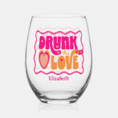 レトロな「愛に酔う」独身最後の女友達パーティー ステムなしワイングラス (裏面)