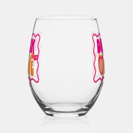 レトロな「愛酔い」独身最後の夜のパーティー ステムなしワイングラス (左)