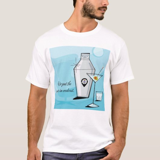 レトロな「Vodcastにはウォッカを」Tシャツ Tシャツ (正面)