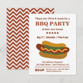 レトロなBBQ ハットドッグ ハウスウォーミングパーティー招待状 招待状 (正面/裏面)