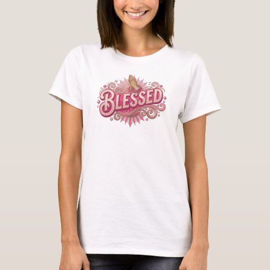 レトロなBLESSED 2D オーダーメイド Tシャツ (正面)