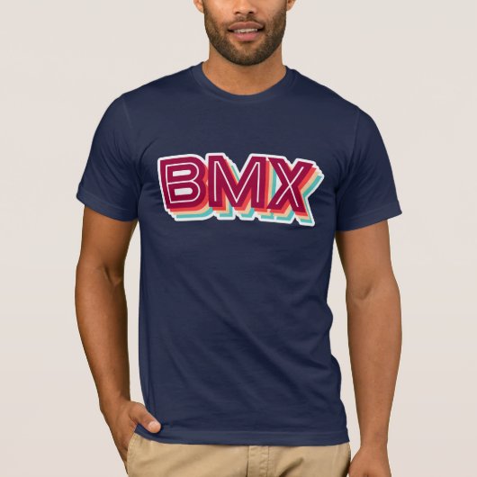 レトロなBMXのタイポグラフィーテキストがクール Tシャツ (正面)