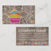 レトロなCUPCAKEシェイプ顧客ロイヤリティ ロイヤリティカード (正面/裏面)