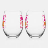 レトロなDrunk in Love ブライズメイドパーティー ステムなしワイングラス (左)