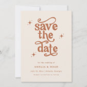 レトロなSave The Date招待状 招待状 (正面)