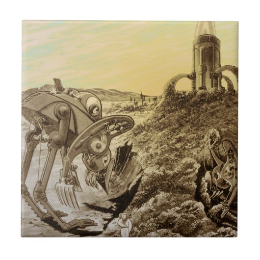 レトロなSFエイリアンの惑星建設 タイル (正面)