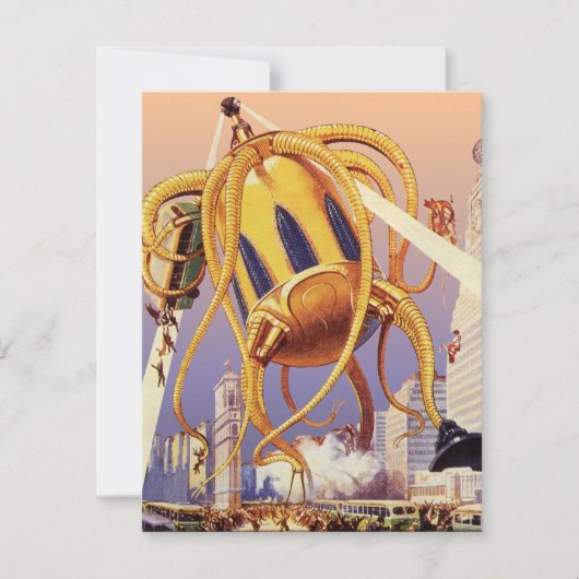 レトロなSFエイリアンの戦争侵略タコ (正面)