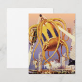 レトロなSFエイリアンの戦争侵略タコ (正面/裏面)