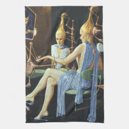 レトロなSFビューティーサロン スパ ネイルケア キッチンタオル