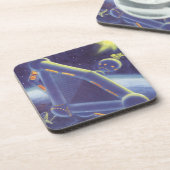 レトロなSF宇宙ステーション コースター (左側)