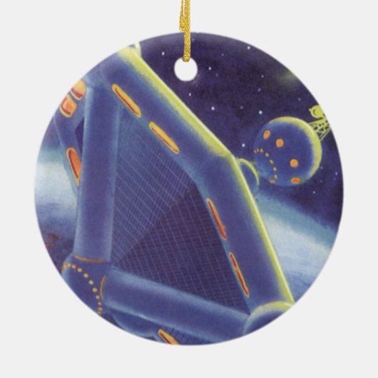 レトロなSF宇宙ステーション セラミックオーナメント (裏面)