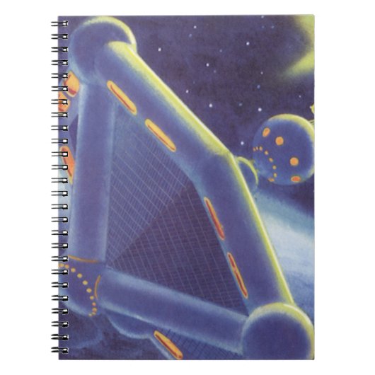 レトロなSF宇宙ステーション ノートブック (正面)