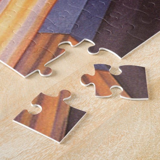 レトロなSF宇宙船ロケット, ヴィンテージイラスト - 未来の旅行と輸送のサイエンスフィクション画像 ジグソーパズル (側面)