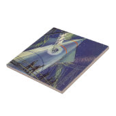 レトロなSF宇宙飛行士がロケット船に乗って タイル (側面)