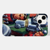 レトロなSF宇宙飛行士がロボットを修理する Case-Mate iPhoneケース (裏面 (横))