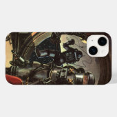 レトロなSF宇宙飛行士たちの宇宙遊泳 Case-Mate iPhoneケース (裏面 (横))