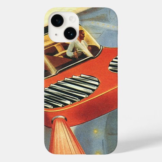レトロなSF未来的な飛行自動車 Case-Mate iPhoneケース (裏面)