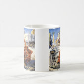 レトロなSF未来都市異星人戦争 コーヒーマグカップ (中央)