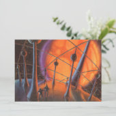 レトロなSF、アオレンジ色の太陽とエイリアン (スタンド正面)