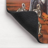 レトロなSF、アストロノーツと昆虫エイリアン マウスパッド (コーナー)