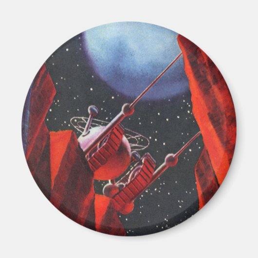 レトロなSF、キャニオン宇宙月面ローバー マグネット (正面)