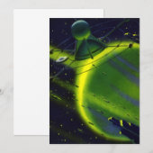 レトロなSF グリーン プラネットと宇宙船 (正面/裏面)