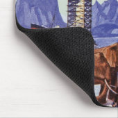 レトロなSF、ノアの箱舟の野生動物 マウスパッド (コーナー)