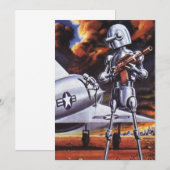 レトロなSF ミリタリー ロボット兵隊 (正面/裏面)